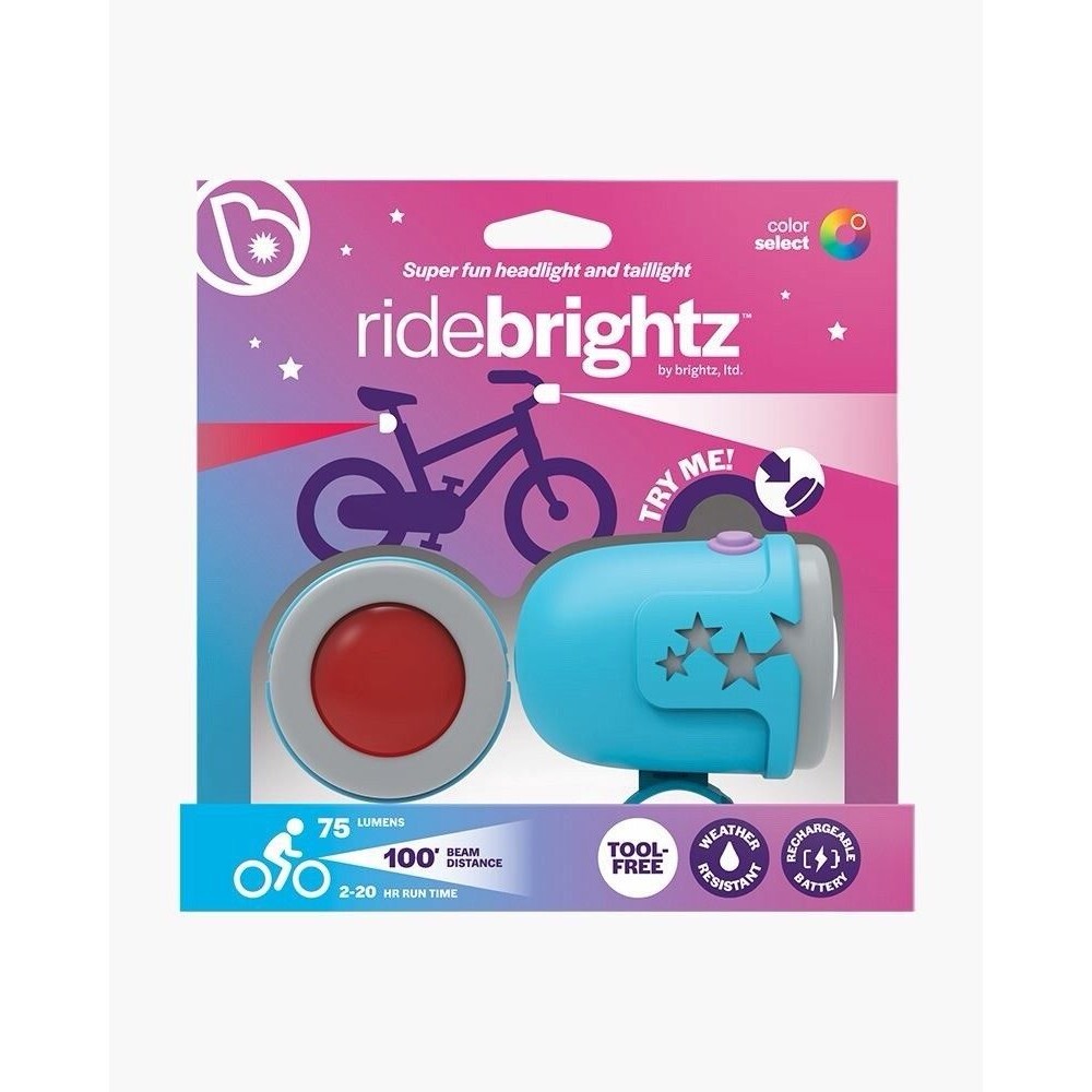 Brightz RideBrightz LED Bike Headlight & Taillight Set USB Rechargeable Star
